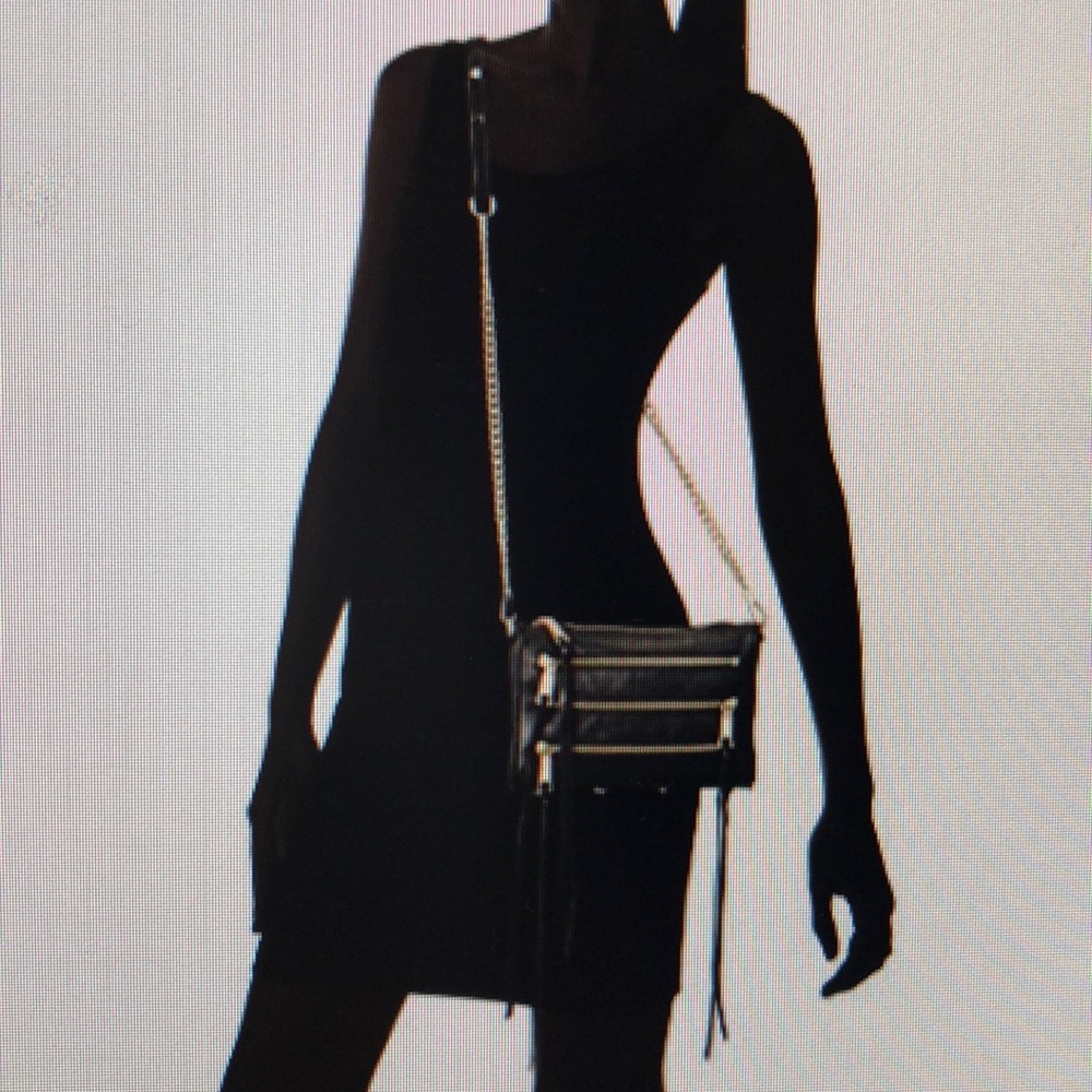 Authentic Rebecca Minkoff Leather Black crossbody - Picture 1 of 8